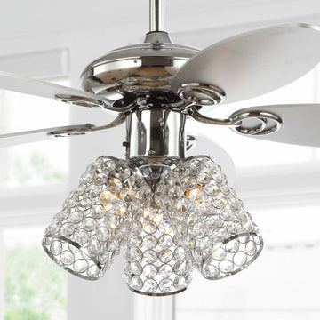 Kris 42" Crystal LED Ceiling Fan With Remote - JONATHAN Y